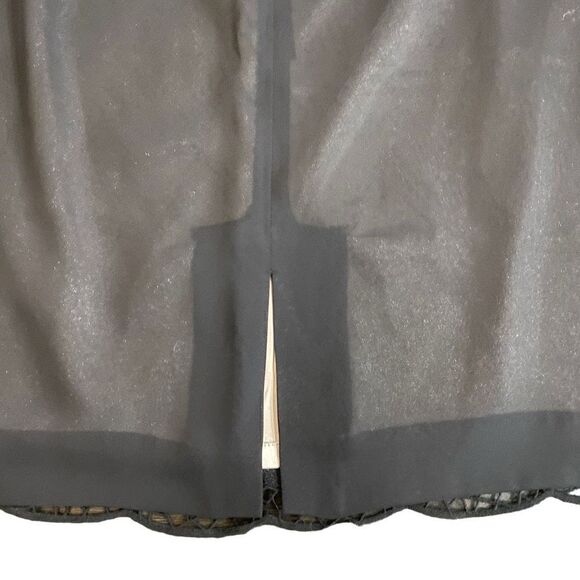 Tahari Arthur S Levins Luxe petite size 6P black with tan under lay lace trim - Picture 6 of 9